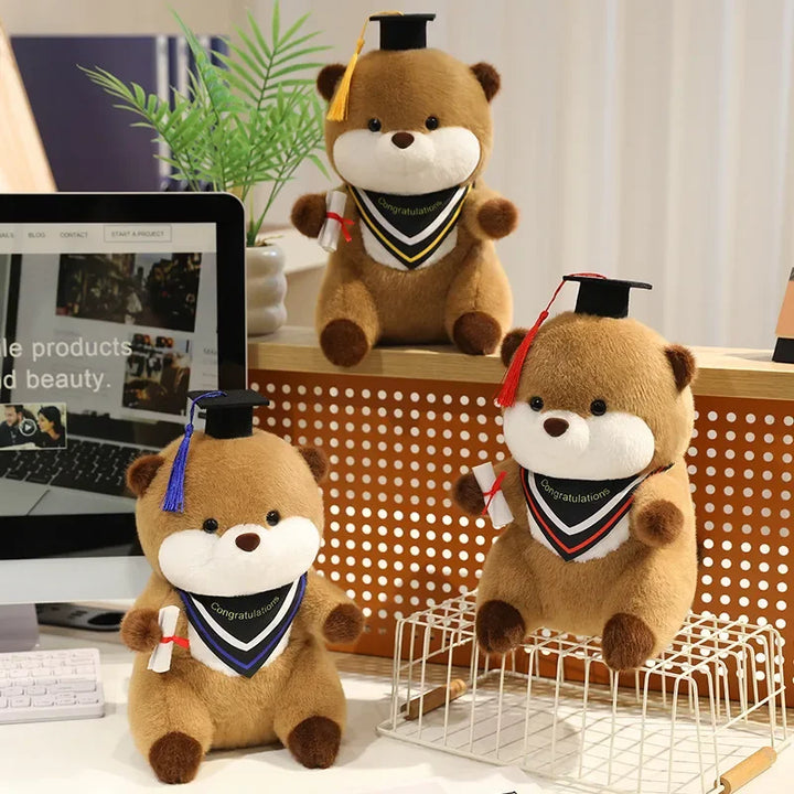 Brown Plush Graduation Bear with Cap and Diploma