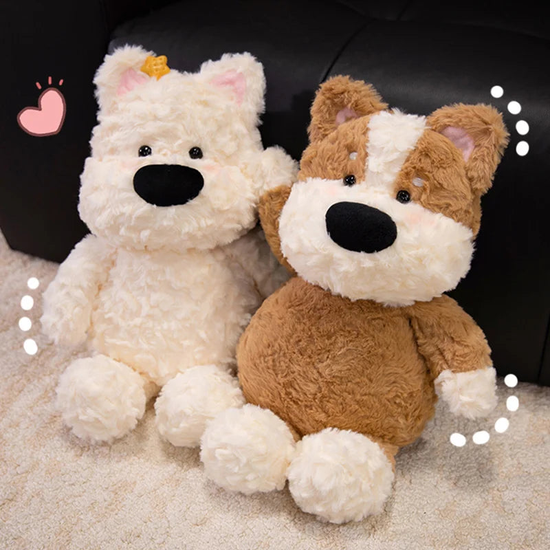 Adorable White Bear Plush in Gingham with Star