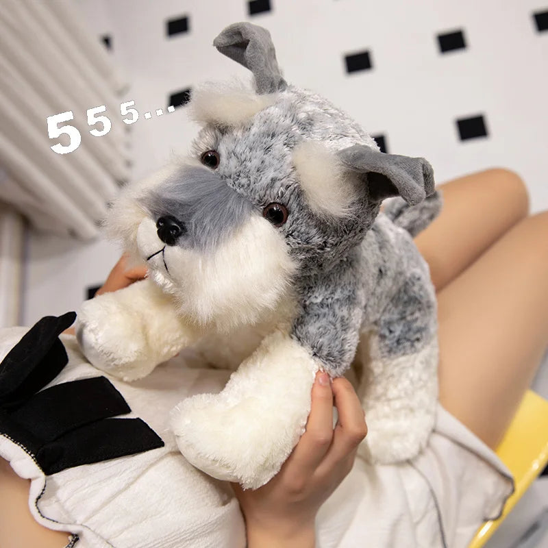 Soft Grey and White Schnauzer Plush Toy