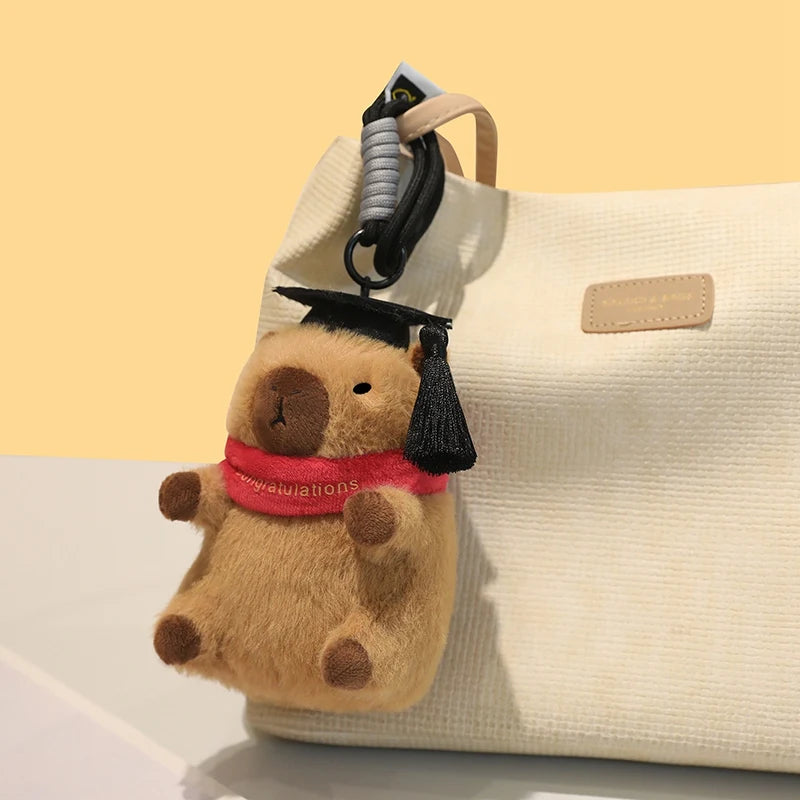 Adorable Graduation Plush Keychain with Ribbon