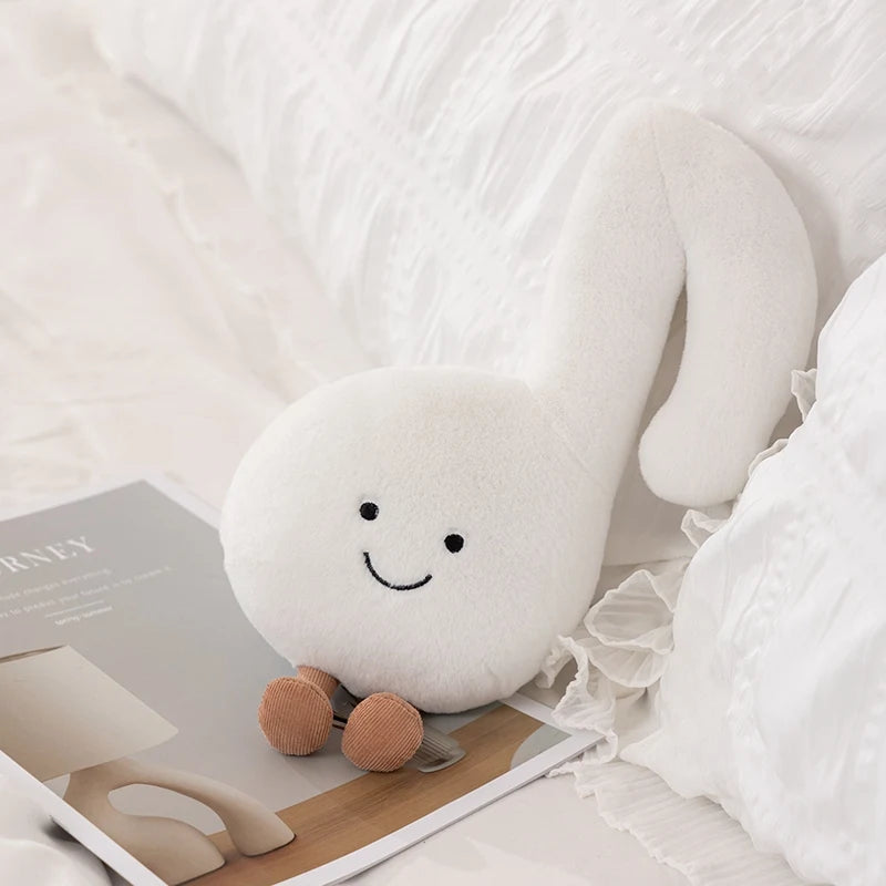 Cute Brown Violin Plush Toy with Smile Face