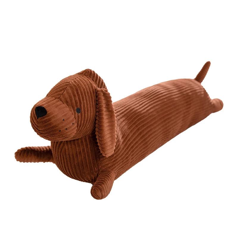 Brown Corduroy Dachshund Body Pillow