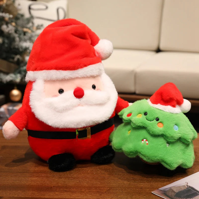 Adorable Christmas Tree Plush with Santa Hat
