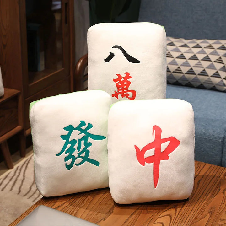 Mahjong Tile Plush Cushion with Iconic Designs
