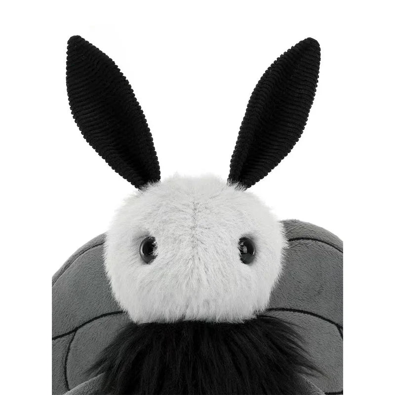 Cute Shaggy Black and Grey Moth Plush Toy
