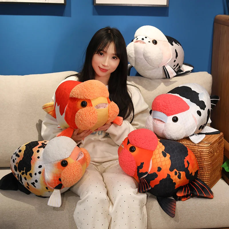 Chubby Oranda Goldfish Plush with Textured Wen