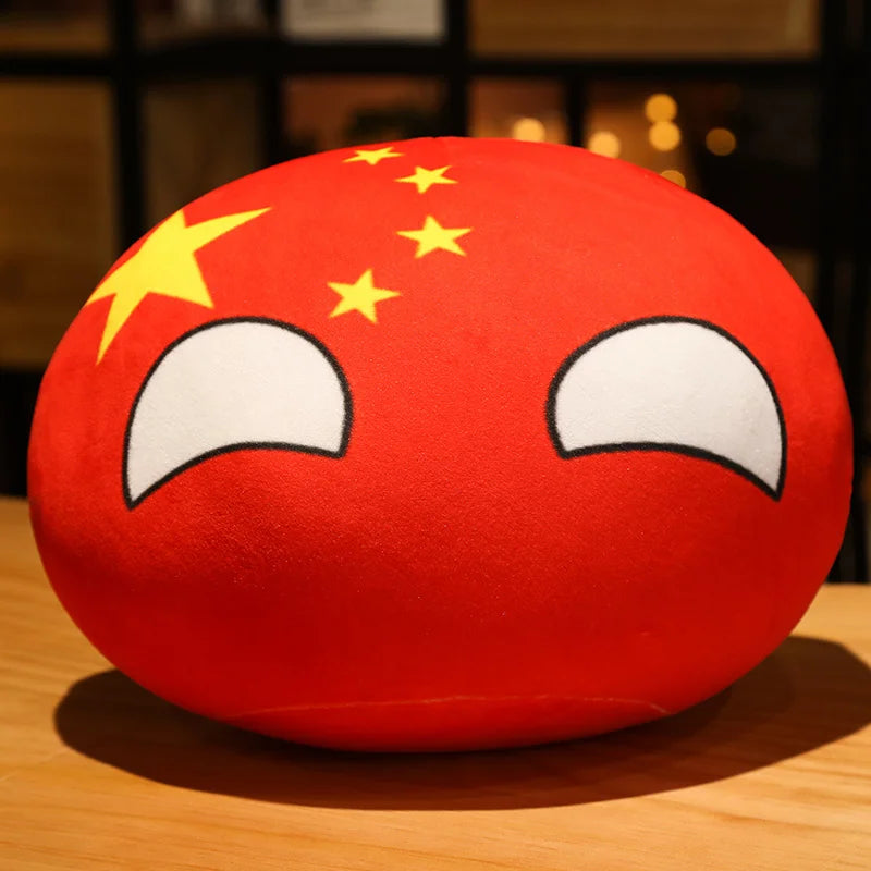 Soft Round Countryball Flag Plush Toy