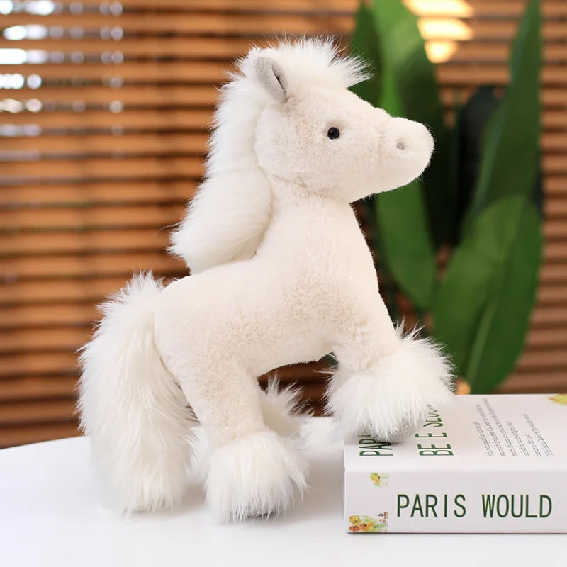 Brown Plush Pony with Blonde Mane and Feathered Legs