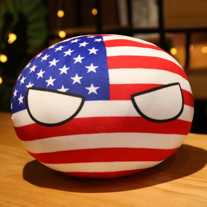 Soft Round Countryball Flag Plush Toy