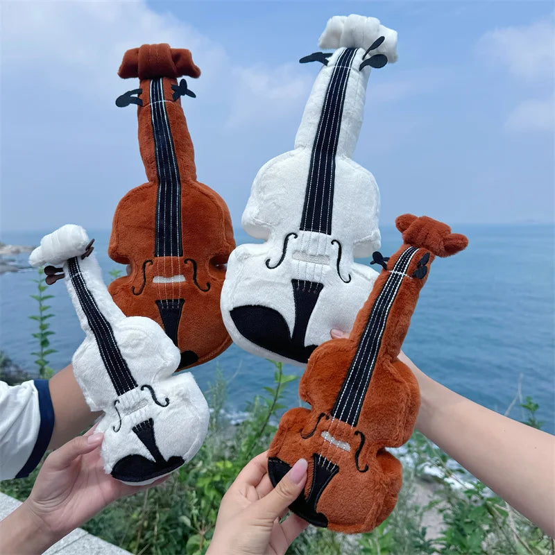 Brown and Cream Plush Violin Toy