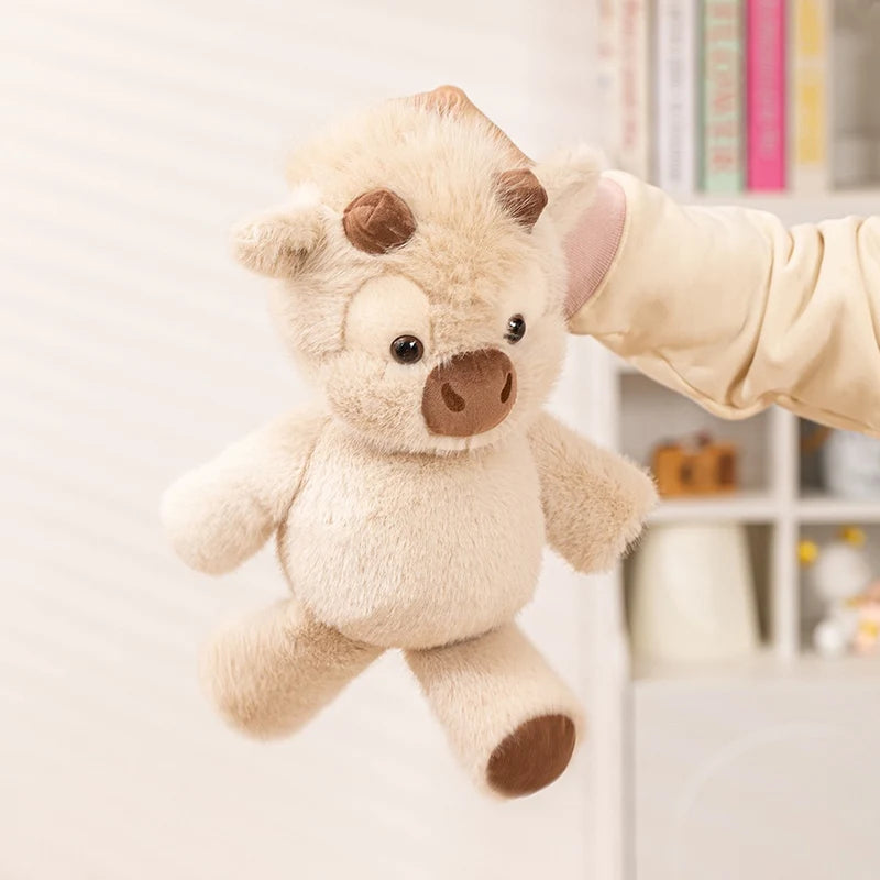 Adorable Cream Fluffy Calf Plush