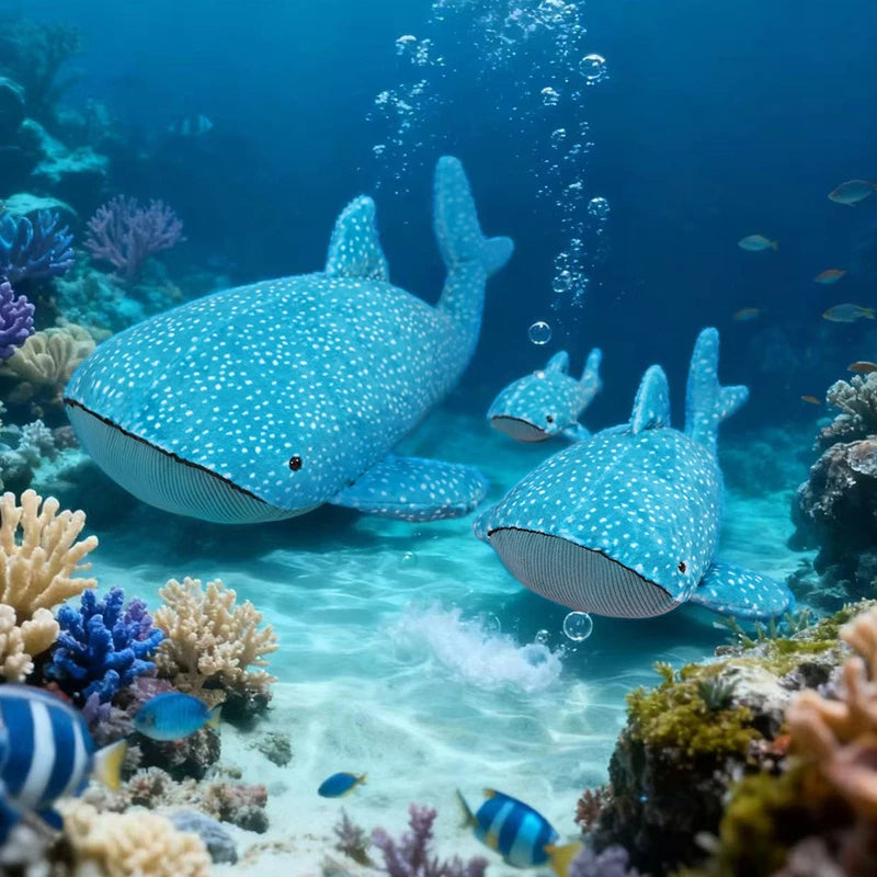 Blue Polka Dot Whale Shark Plush Toy