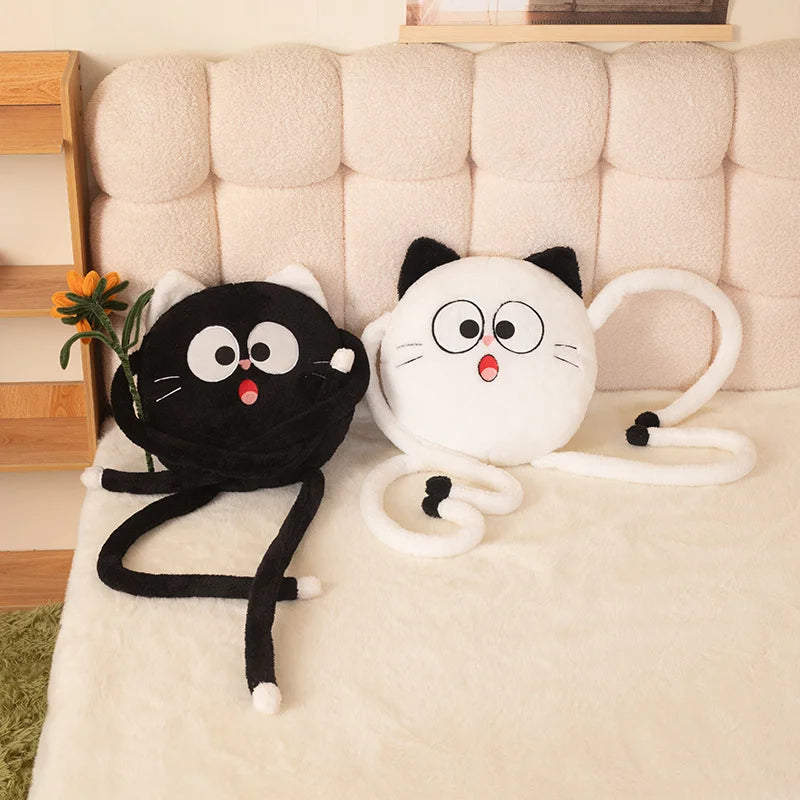 Black Cat Long-Legged Round Plush Toy