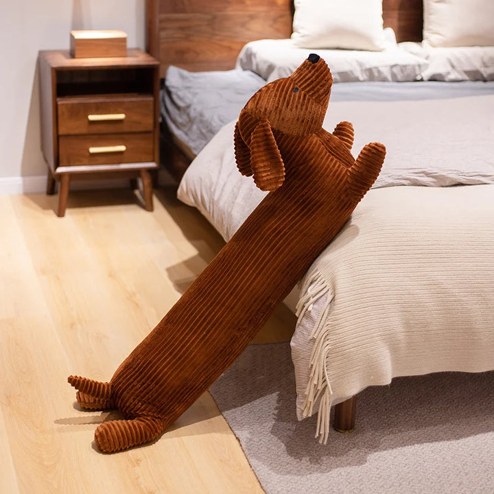 Brown Corduroy Dachshund Body Pillow