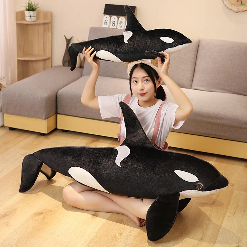 Soft Realistic Black and White Orca Plush
