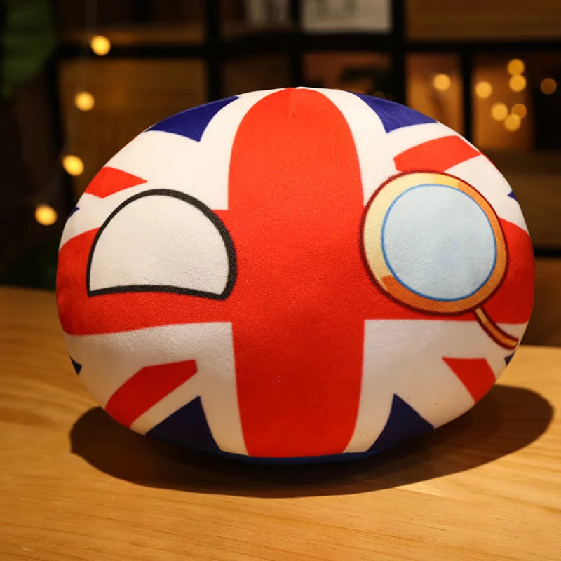 Soft Round Countryball Flag Plush Toy