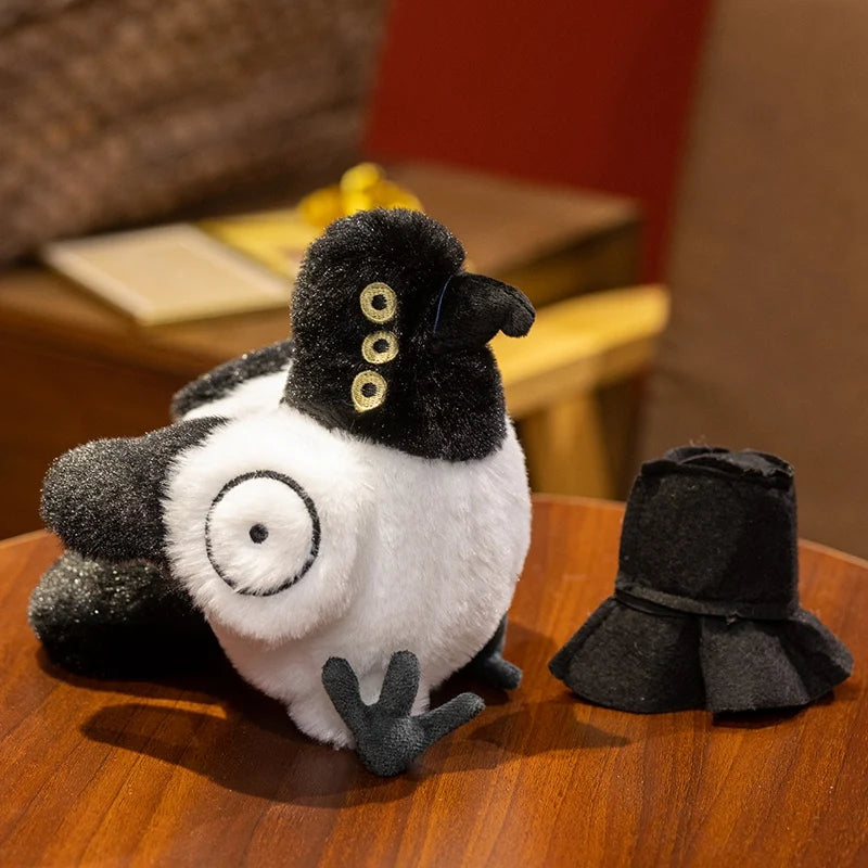 Black and White Plush with Top Hat and Big Eye