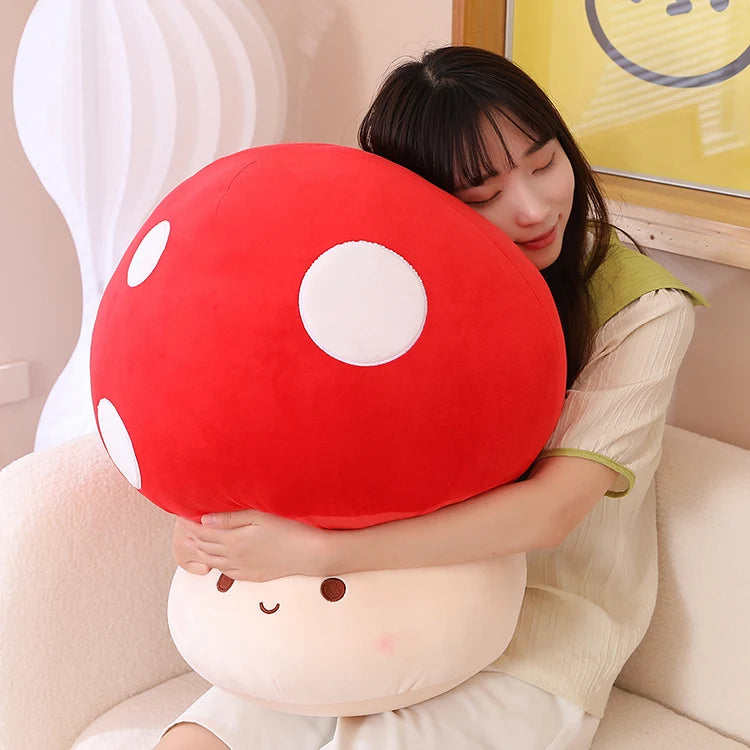 Cute Red Mushroom Plush with White Spots