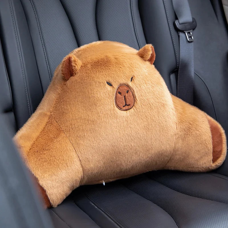 Brown Capybara Plush Lumbar Support Pillow