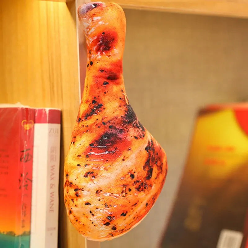 3-Pack Realistic Roasted Chicken Drumstick Plush Toy