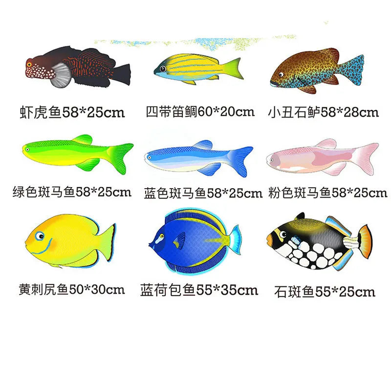Soft Plush Fish Pillow with Colorful Marine Design