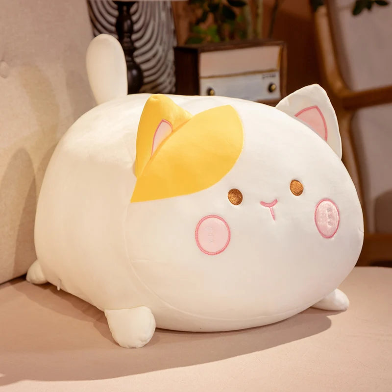 Chubby Cat Plush Pillow with Diverse Styles