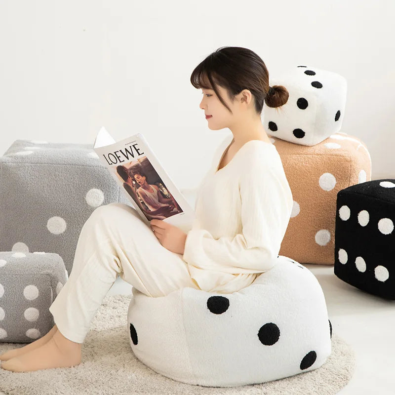 Soft Plush Dice Cube Accent Ottoman