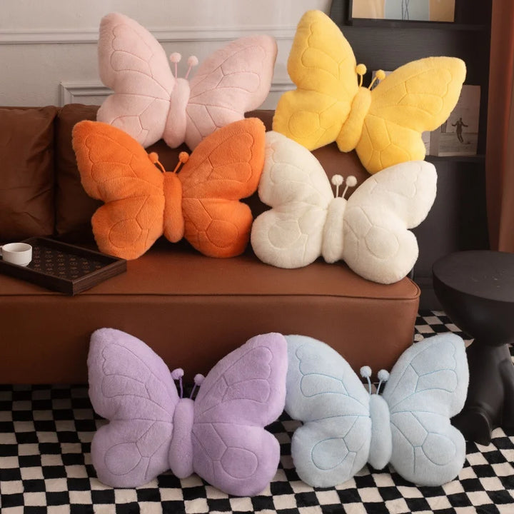 Adorable Pastel Plush Butterfly Pillow