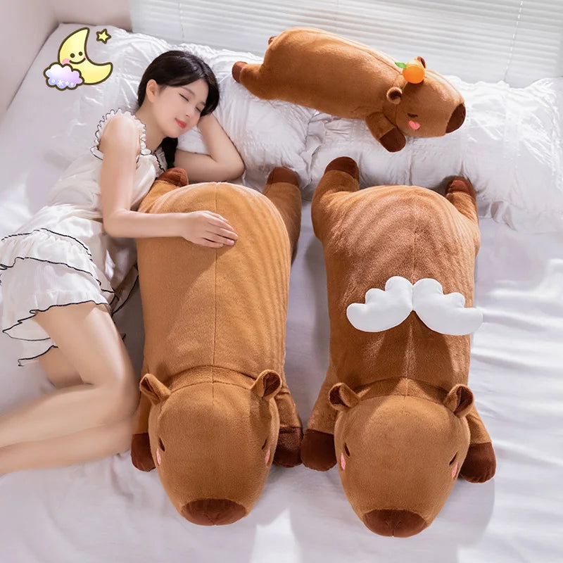 Brown Deer Plush Body Pillow with Angel Wings