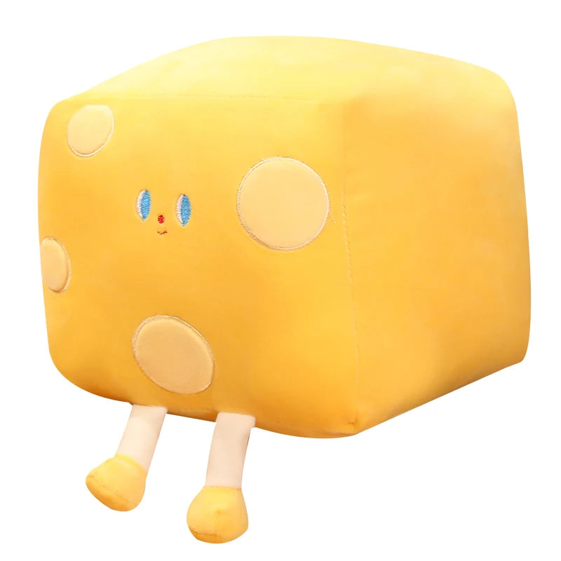 Adorable Yellow Cheese Block Plush Bean Bag