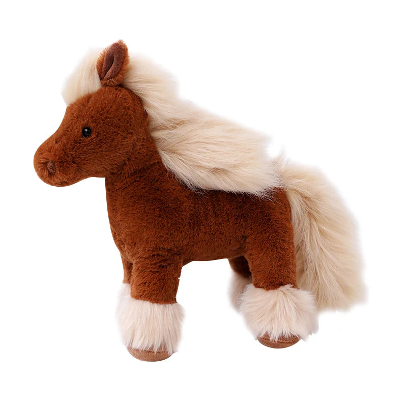 Brown Plush Pony with Blonde Mane and Feathered Legs