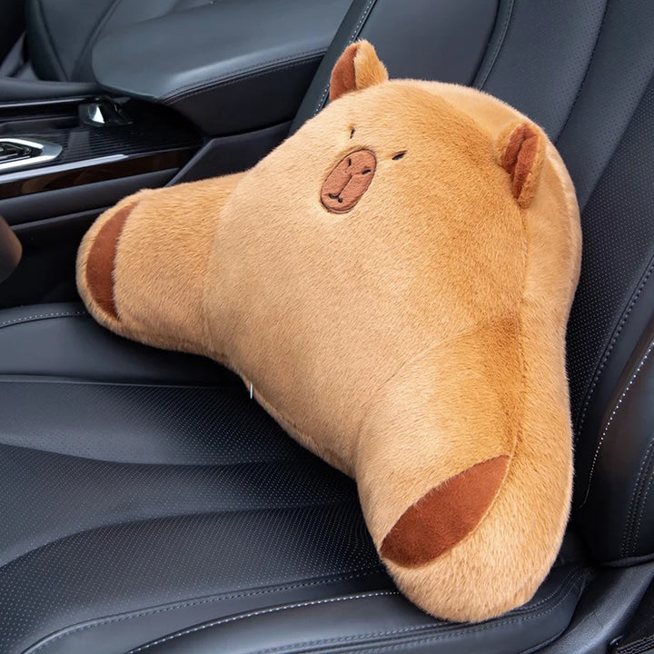 Brown Capybara Plush Lumbar Support Pillow