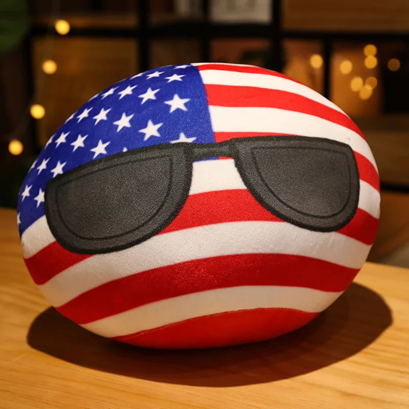 Soft Round Countryball Flag Plush Toy