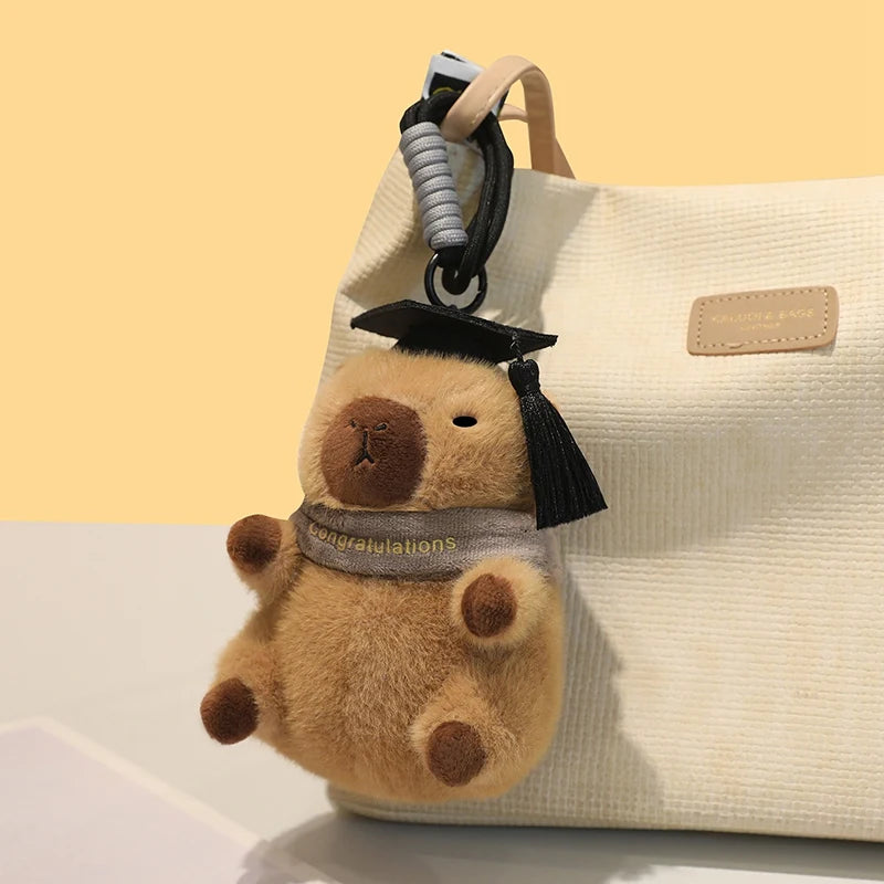Adorable Graduation Plush Keychain with Ribbon