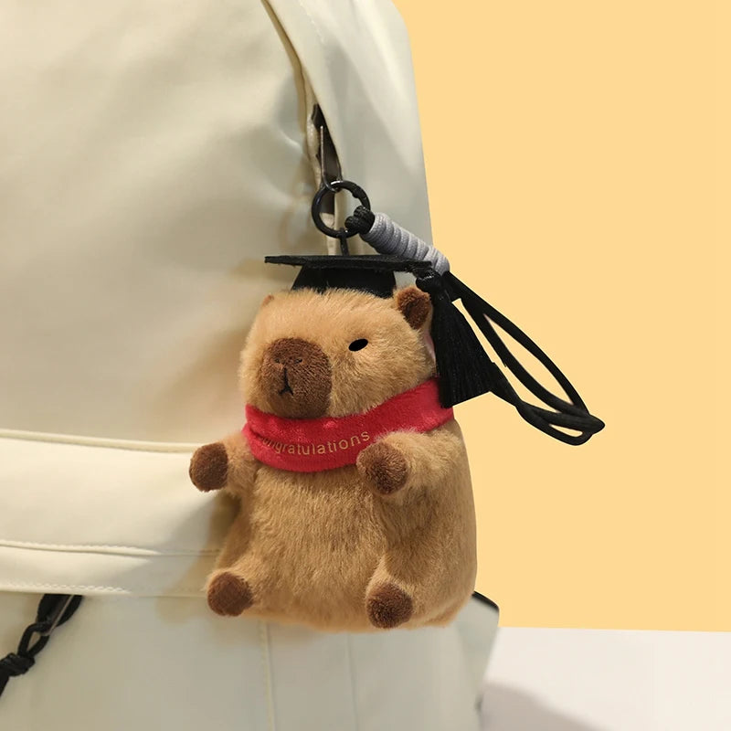 Adorable Graduation Plush Keychain with Ribbon