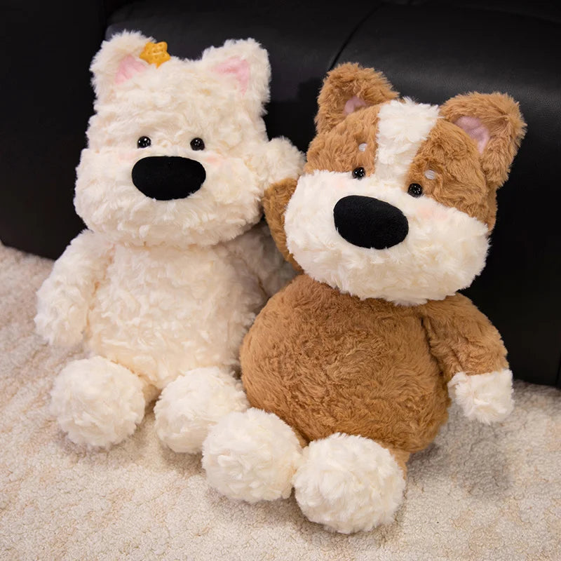 Adorable White Bear Plush in Gingham with Star