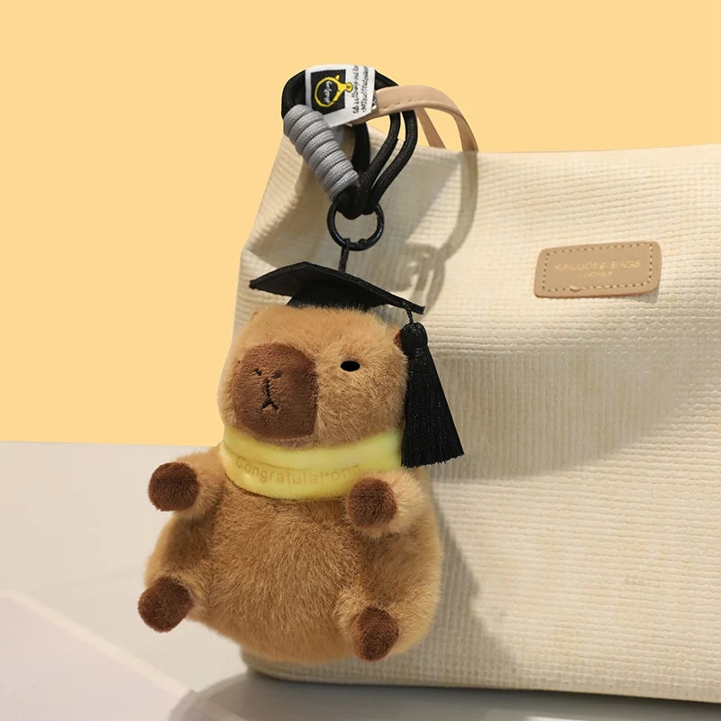 Adorable Graduation Plush Keychain with Ribbon