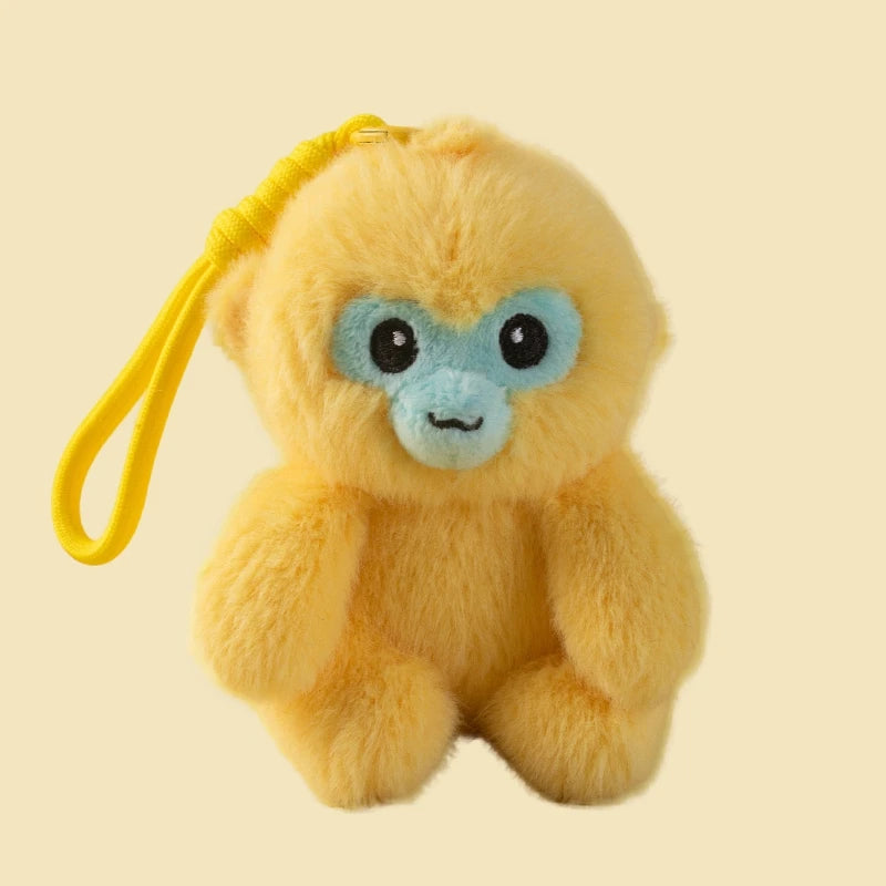 Cute Black Gibbon Plush Keychain
