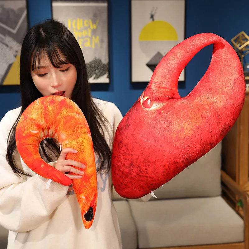 Realistic Cooked Seafood Plush Pillows