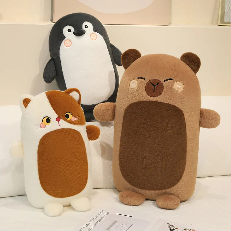 Brown and White Lying Animal Plush