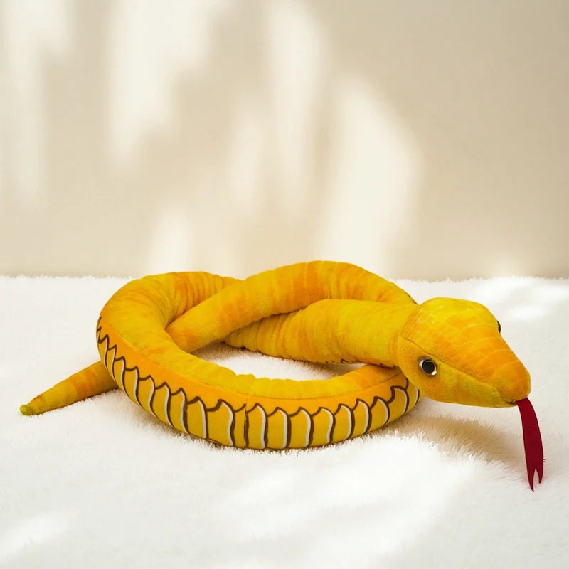 Assorted Realistic Plush Snake Toy with Forked Tongue