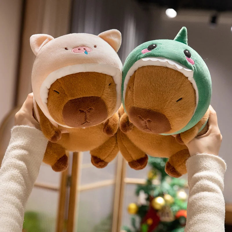 Adorable Capybara Plush in Animal Hats