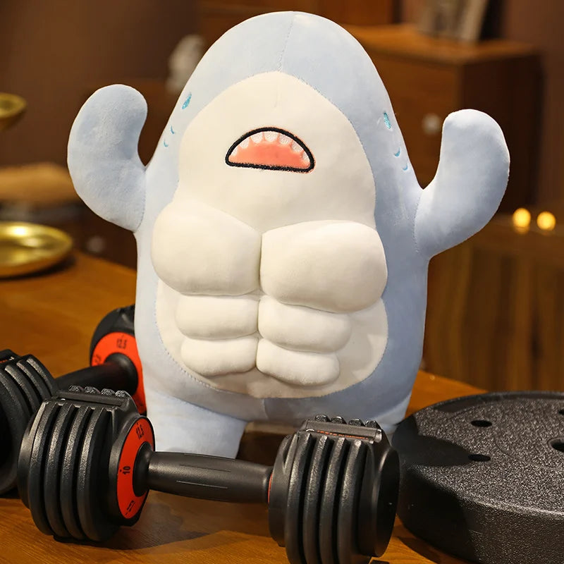 Cute Six-Pack Shark Plush Toy in Blue or Grey