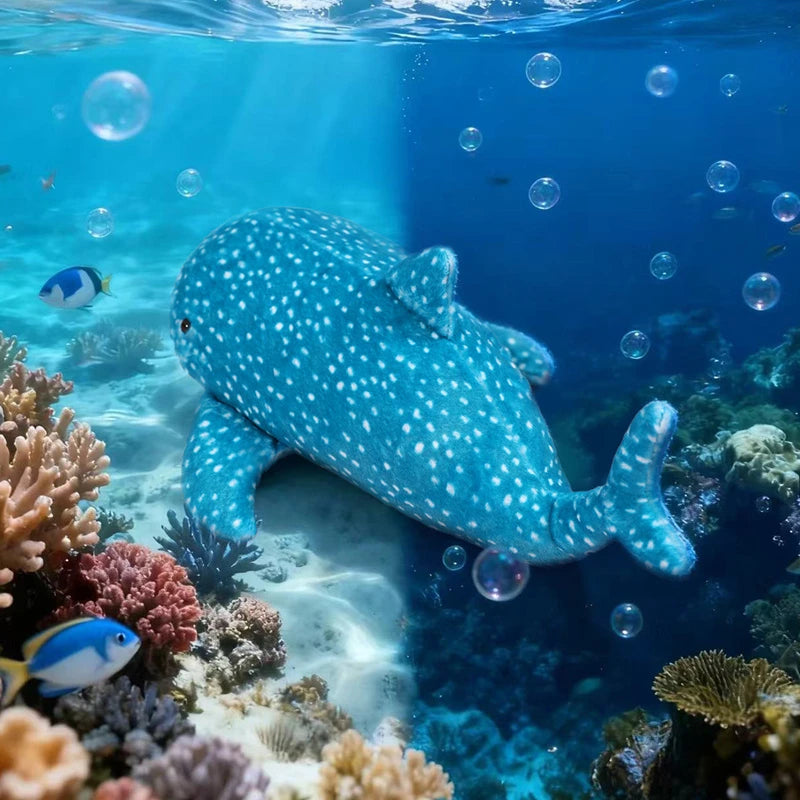 Blue Polka Dot Whale Shark Plush Toy