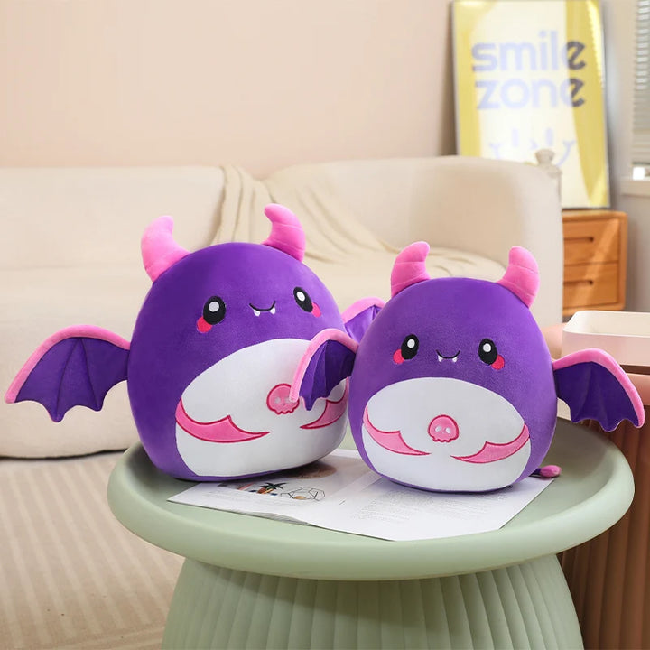 Squishy Purple Bat Plush Toy with Pink Wings