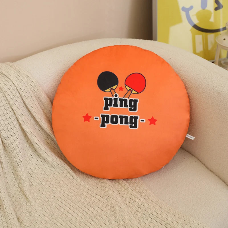 Plush White Baseball Decorative Pillow