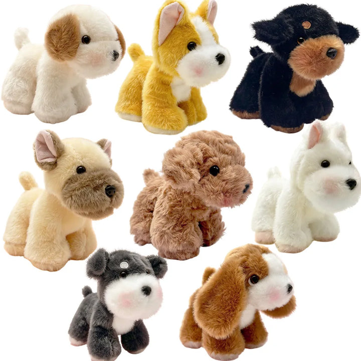 Assorted Plush Puppy Toys with Rosy Cheeks