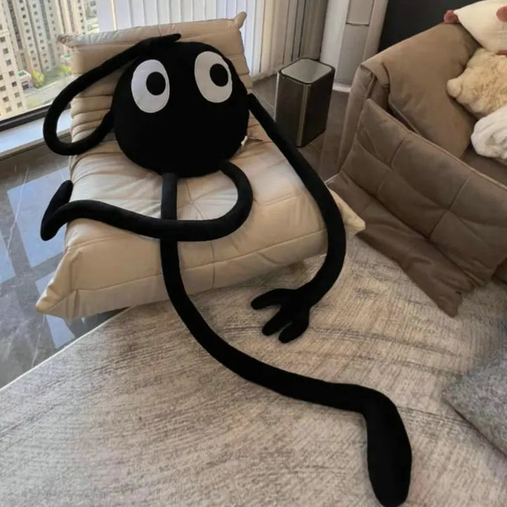Big-Eyed Black Plush Toy with Long Limbs