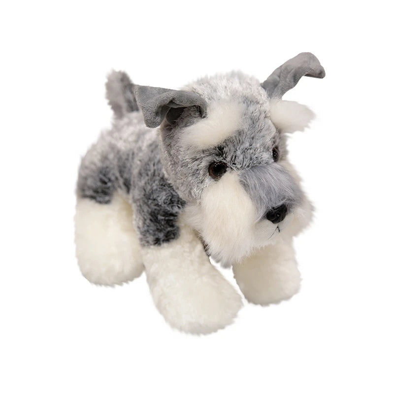 Soft Grey and White Schnauzer Plush Toy