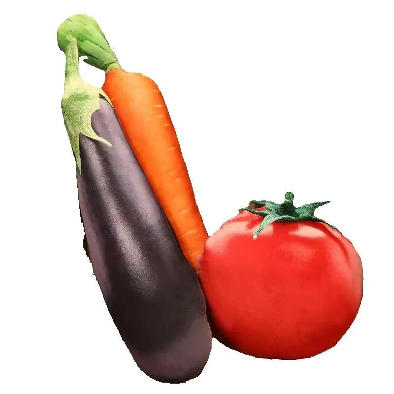 Soft Plush Vegetable Toys: Eggplant, Carrot, Tomato